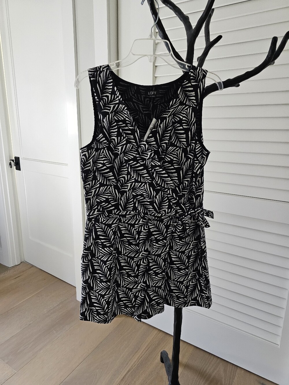 NWT- LOFT Black Floral Pattern Romper